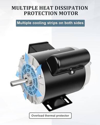 Air Compressor Motor 3.7 HP Electric Motor, 3450 RPM, 230V Single Phase, 56 Frame 5/8 Keyed Shaft 60 HZ in Kuwait