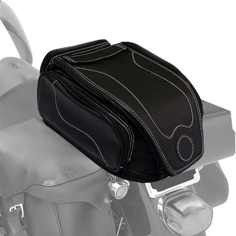 MZS Motorcycle Tail Bag, Expandable Dual Use Helmet Bag Luggage Storage Backpack with Waterproof Rain Cover - Multifunctional Motorbike Rear Seat Bag Accessories in Saudi Arabia
