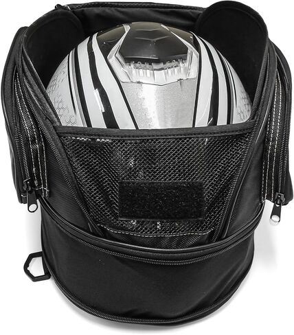 MZS Motorcycle Tail Bag, Expandable Dual Use Helmet Bag Luggage Storage Backpack with Waterproof Rain Cover - Multifunctional Motorbike Rear Seat Bag Accessories in Saudi Arabia