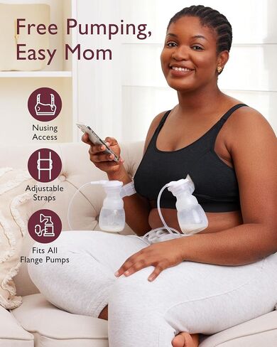 Momcozy Nursing Bras for Breastfeeding +Classic Hands Free Pumping Bra for 34C, 34D, 36A in Saudi Arabia