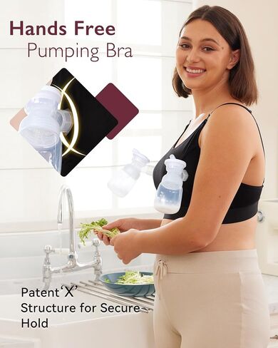 Momcozy Nursing Bras for Breastfeeding +Classic Hands Free Pumping Bra for 34C, 34D, 36A in Saudi Arabia