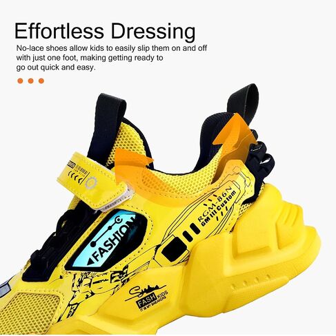Kid Boys Girls Lightweight Breathable Sneakers Strap Athletic Tennis Shoes for Running Walking in Kuwait