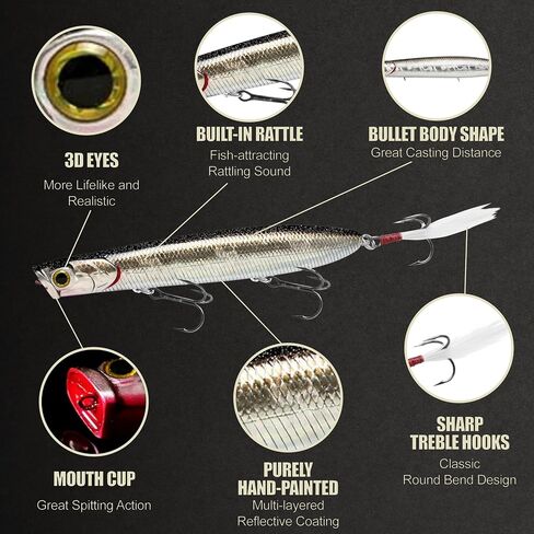 LUCKY CRAFT Fishing Lure Gunfish 117, Topwater (335 Sexy Mama) in Kuwait