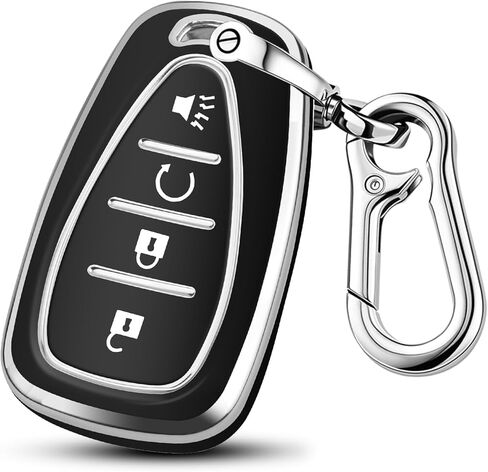 for Chevy Key Fob Cover with Keychain, Soft TPU Full Protection 4 Buttons Key Case for Equinox Malibu Traverse Blazer Camaro Impala Cruze Volt Bolt Sonic Trax Tahoe (4-Buttons-Red) in Kuwait