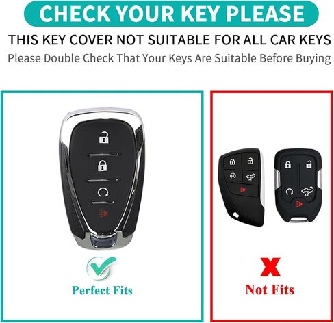 for Chevy Key Fob Cover with Keychain, Soft TPU Full Protection 4 Buttons Key Case for Equinox Malibu Traverse Blazer Camaro Impala Cruze Volt Bolt Sonic Trax Tahoe (4-Buttons-Red) in Kuwait