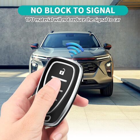 for Chevy Key Fob Cover with Keychain, Soft TPU Full Protection 4 Buttons Key Case for Equinox Malibu Traverse Blazer Camaro Impala Cruze Volt Bolt Sonic Trax Tahoe (4-Buttons-Red) in Kuwait