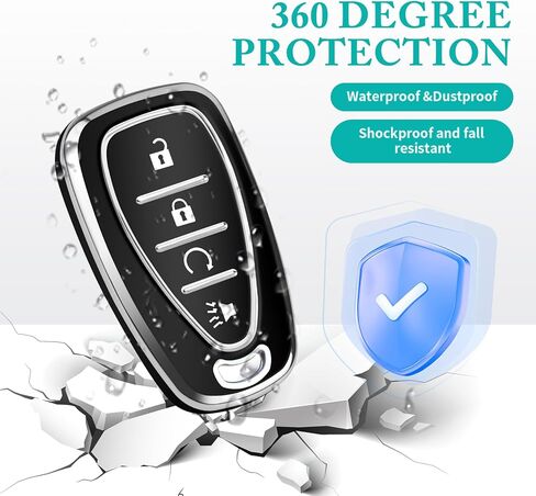 for Chevy Key Fob Cover with Keychain, Soft TPU Full Protection 4 Buttons Key Case for Equinox Malibu Traverse Blazer Camaro Impala Cruze Volt Bolt Sonic Trax Tahoe (4-Buttons-Red) in Kuwait