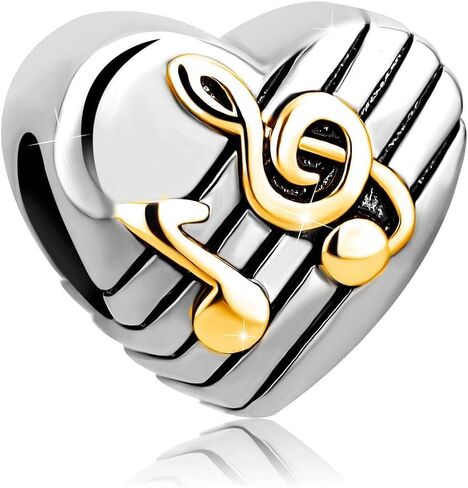 Love Music Charm Compatible with Pandora Charm Bracelet Silver Musician Bead Melody Song Beat Charm Birthday Anniversary in Saudi Arabia