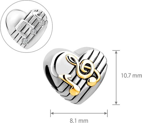 Love Music Charm Compatible with Pandora Charm Bracelet Silver Musician Bead Melody Song Beat Charm Birthday Anniversary in Saudi Arabia