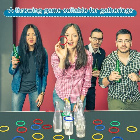 لعبة Tioncy Ring Toss Game في الهواء الطلق وألعاب الكرنفال في الفناء الخلفي للبالغين ألعاب مستهدفة ممتعة زجاجات زجاجية مع حلقات ملونة مختلطة للأسرة وإكسسوارات الحفلات الرياضية الخارجية in Saudi Arabia