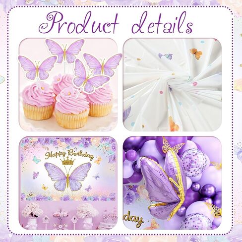 Butterfly Decorations for Girls, Pink Butterfly Themed Birthday Decorations Party Supplies with Balloon Arch Kit Backdrop Banner Foil Balloons Wall Decor, Princess Baby Shower Bday Party in Kuwait