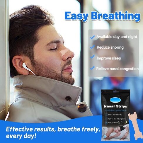 60PCS Nose Strips for Breathing,Extra Strength Nasal Strips for snoring,Suitable for Nasal Congestion & snoring (60) in Saudi Arabia