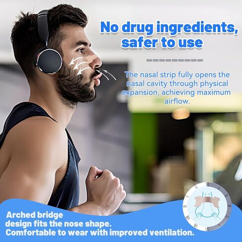 60PCS Nose Strips for Breathing,Extra Strength Nasal Strips for snoring,Suitable for Nasal Congestion & snoring (60) in Saudi Arabia