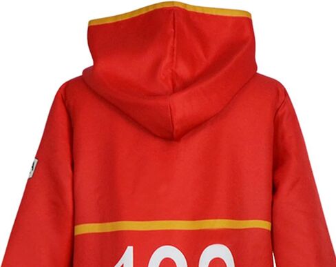 Adult Unisex Anime Men Red Hooded Jacket Cosplay Costume Long Coat Robe Cloak Cape Halloween Outfit with Gloves Hat in Saudi Arabia