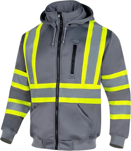 VENDACE High Visibility ANSI Class 1 Reflective Safety Fleece Sweatshirt Hoodie for Men with Detachable Hood(Royal blue,S) in Saudi Arabia