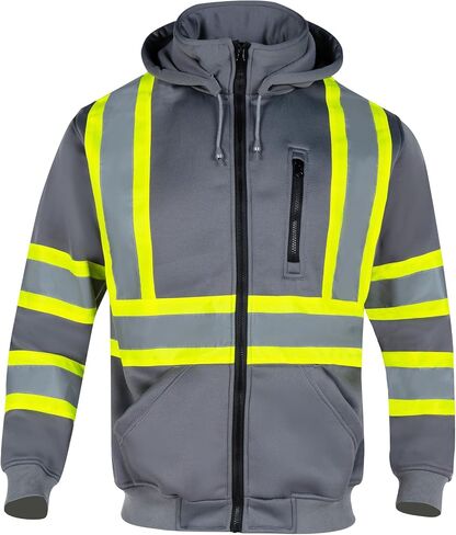 VENDACE High Visibility ANSI Class 1 Reflective Safety Fleece Sweatshirt Hoodie for Men with Detachable Hood(Royal blue,S) in Saudi Arabia