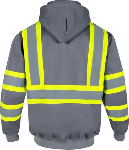 VENDACE High Visibility ANSI Class 1 Reflective Safety Fleece Sweatshirt Hoodie for Men with Detachable Hood(Royal blue,S) in Saudi Arabia