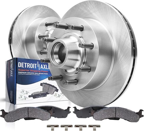 Detroit Axle - Front Brake Kit for Ford E-250 E-350 Econoline E-350 Super Duty Disc Brake Rotors Ceramic Brakes Pads w/Hardware Replacement in Saudi Arabia