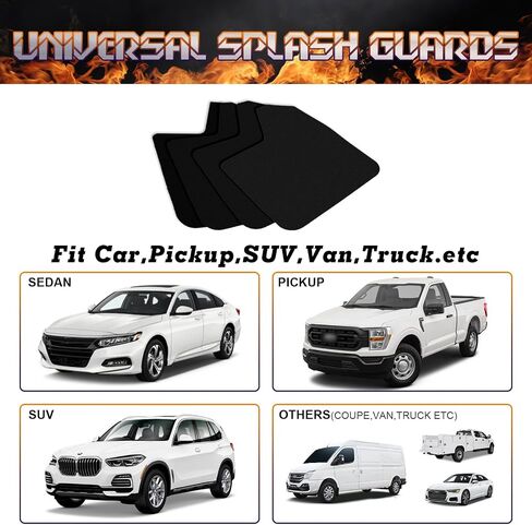 x xotic tech Universal Front and Rear Black Mud Flaps Splash Guards Mudflaps Mudguard Fender Flares Dirty Traps for Car Pickup Truck SUV with Hardware (4PCS) in Saudi Arabia