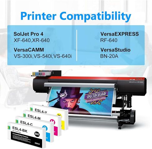 ECO-SOL MAX Ink Cartridge Replacement for Roland Printers ESL3 Ink Cartridges ESL3-CY ESL3-MG ESL3-YE ESL3-BK Ink Cartridges Set (220mL, 4-Pack) in Kuwait