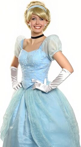 Princess Costume Accessories Set for Women, Blue Headband, Black Velvet Choker Necklace, Clip-on Earrings and Long Satin Gloves, Halloween Cosplay, Birthday Party Dress Up in Kuwait