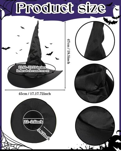 Halloween Witch Costumes Set - 4 Pcs Witch Hat with Long Curly Wig Striped Stockings Arm Warmers for Women Cosplay in Kuwait