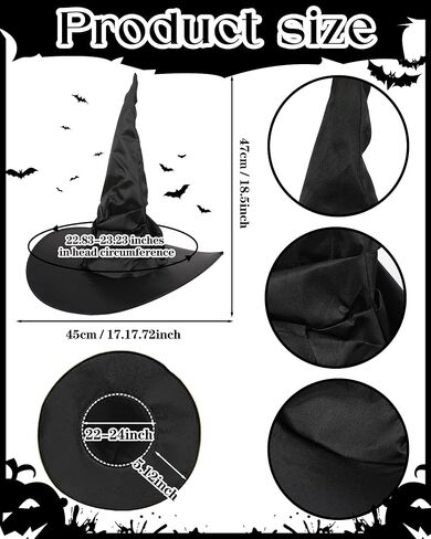Halloween Witch Costumes Set - 4 Pcs Witch Hat with Long Curly Wig Striped Stockings Arm Warmers for Women Cosplay in Kuwait