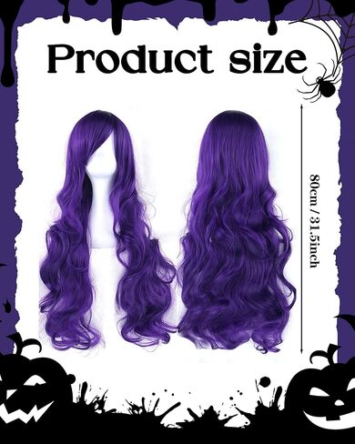 Halloween Witch Costumes Set - 4 Pcs Witch Hat with Long Curly Wig Striped Stockings Arm Warmers for Women Cosplay in Kuwait