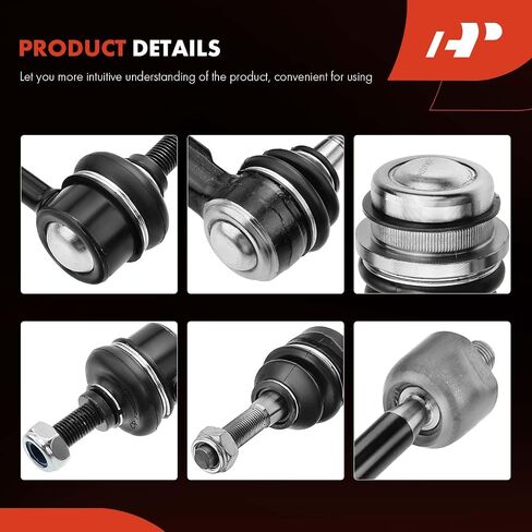 مجموعة A-Premium مكونة من 8 قطع، رابط قضيب أمامي، وصلة كروية سفلية، طرف قضيب ربط داخلي وخارجي، متوافق مع Jeep Compass 2007-2017، Patriot 2007-2017، Dodge Caliber 2007-2012 in Saudi Arabia