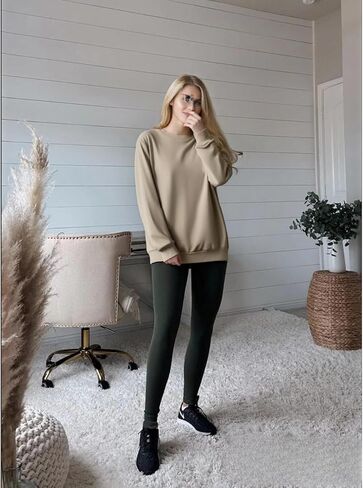 Fall Sweatshirts for Women Plain Crewneck Long Sleeve Sweat Shirt Relaxed Fleece Pullover Sweatshirt Cute Sweater Top in Saudi Arabia