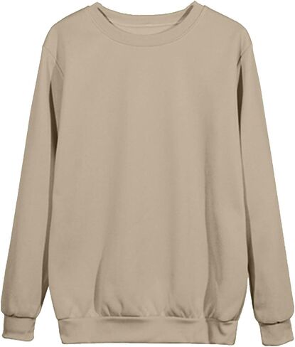 Fall Sweatshirts for Women Plain Crewneck Long Sleeve Sweat Shirt Relaxed Fleece Pullover Sweatshirt Cute Sweater Top in Saudi Arabia