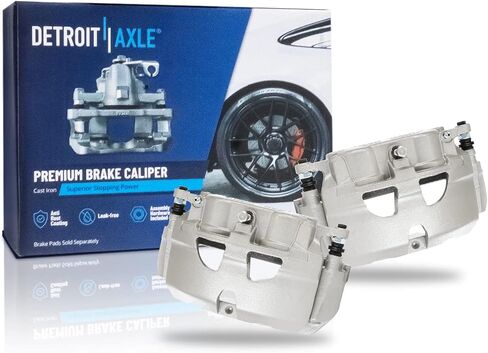 Detroit Axle - Front Left Right Brake Calipers w/Brackets Replacement for Ford E-150 Econoline E-250 E-350 E-450 Super Duty Econoline Van Wagon in Saudi Arabia