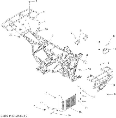 Polaris ATV Support Rack Weld, Front, Right, Medium Gloss Black, Genuine OEM Part 1013746-067, Qty 1 in Saudi Arabia