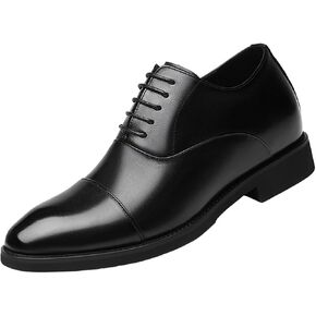Men's 3.14'' Taller Formal Shoes Leather Lace-Ups Invisible Height Increasing Wedding Driving Dress Oxfords in Saudi Arabia
