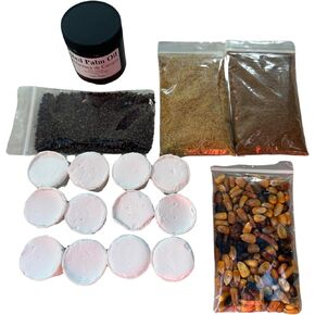 Generic Cascarilla,Pescado Ahumado, Jutia, Maiz Tostado, Atare y Manteca de Corojo 4 oz, Elegua Offering Kit, Santeria, Yoruba, Ifa EKU Eja Awado Atare Efun Agbado. in Kuwait