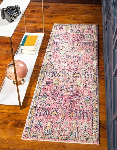 Rugs.com El Paso Collection Rug - سجادة متوسطة الحجم باللون الوردي بطول 6 أقدام مثالية للممرات والمداخل in Kuwait