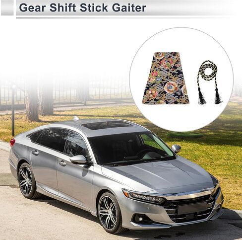 1 Set Gear Shift Stick Gaiter Decoration 7.48"x4.33"x8.66" Gear Stick Knob Cover Boot Shift Cover with String Rope Blue Cotton Cloth in Saudi Arabia