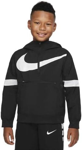 Nike Kids Boy's Crossover Jacket (Big Kids) Black/Black/White/White MD (10-12 Big Kids) in Saudi Arabia