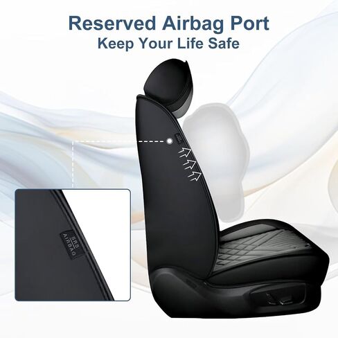 TTX LIGHTING 2PCS Car Seat Covers Front Seat Fit for Toyota 4Runner 2003-2024 2025 Automotive Seat Cover Protector Waterproof Faux Leather Seat Covers Cushion with Airbag Compatible(Black&Grey) in Kuwait