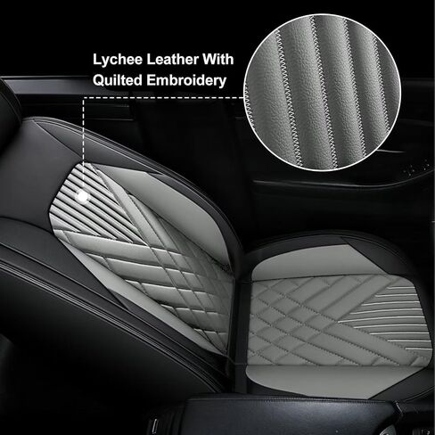 TTX LIGHTING 2PCS Car Seat Covers Front Seat Fit for Toyota 4Runner 2003-2024 2025 Automotive Seat Cover Protector Waterproof Faux Leather Seat Covers Cushion with Airbag Compatible(Black&Grey) in Kuwait