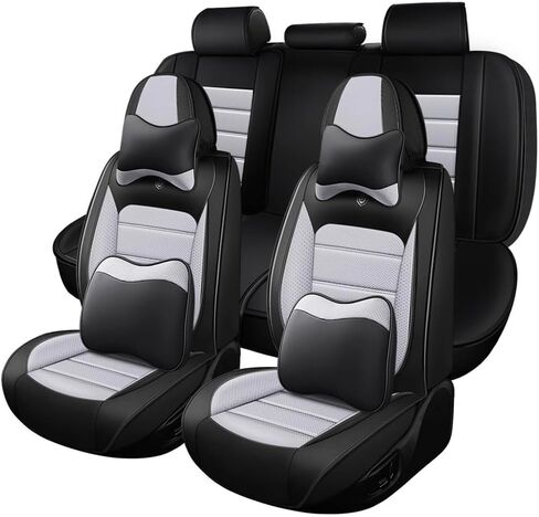 Leather Car Seat Covers for Porsche Macan 2015-2024,Waterproof Soft Seat Covers,Interior Accessories Seat Covers Protector Airbag Compatible(5pcs Black&Red Standard) in Saudi Arabia