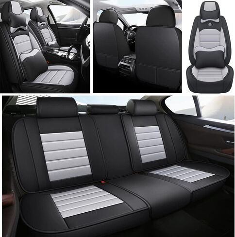 Leather Car Seat Covers for Porsche Macan 2015-2024,Waterproof Soft Seat Covers,Interior Accessories Seat Covers Protector Airbag Compatible(5pcs Black&Red Standard) in Saudi Arabia