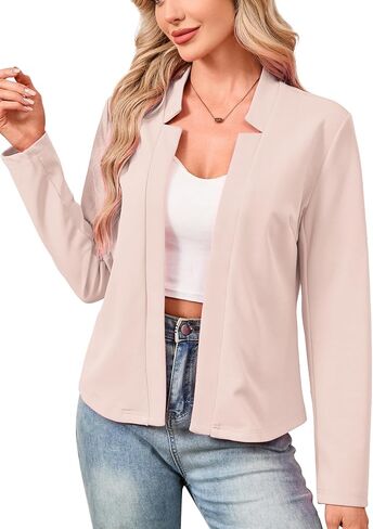 Yesfashion Womens Blazers Long Sleeve Open Front Slim-Fit Lightweight Casual Cardigan Jacket in Saudi Arabia