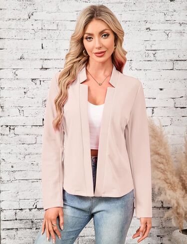 Yesfashion Womens Blazers Long Sleeve Open Front Slim-Fit Lightweight Casual Cardigan Jacket in Saudi Arabia