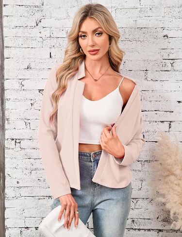 Yesfashion Womens Blazers Long Sleeve Open Front Slim-Fit Lightweight Casual Cardigan Jacket in Saudi Arabia