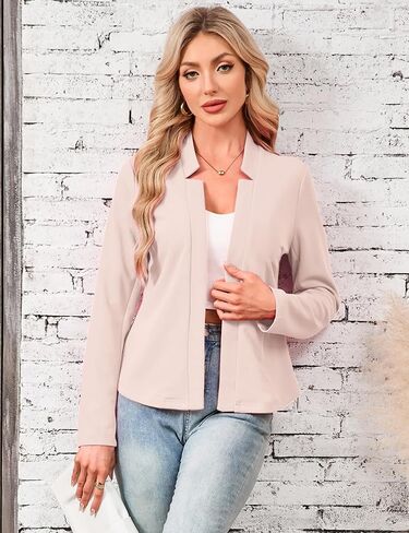 Yesfashion Womens Blazers Long Sleeve Open Front Slim-Fit Lightweight Casual Cardigan Jacket in Saudi Arabia