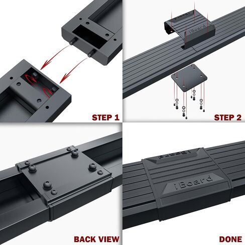 HD Ridez Stainless Steel Running Board Step 6" Black Compatible with Nissan NV 1500 2500 3500 2012-2021 Full Size Van 3-Door (Nerf Bar Side Steps Side Bars) in Saudi Arabia