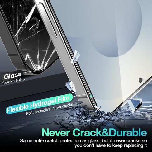 [3+3 Pack Hydrogel Film Screen Protector for iPhone 15 Pro Max(NOT Glass) with Tempered Glass Camera Lens Protector, Soft TPU Transparent Protective Screen Protector Film in Kuwait