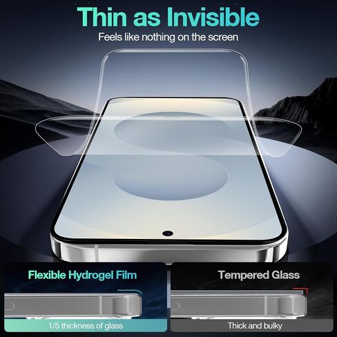 [3+3 Pack Hydrogel Film Screen Protector for iPhone 15 Pro Max(NOT Glass) with Tempered Glass Camera Lens Protector, Soft TPU Transparent Protective Screen Protector Film in Kuwait