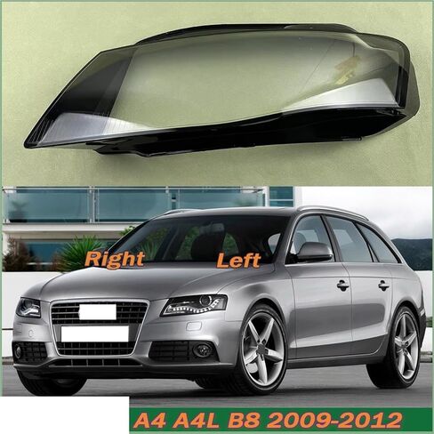 متوافق مع A4 A4L B8 2009-2012 غطاء المصابيح الأمامية عدسة شفافة غطاء مصباح المصباح قذيفة شبكي استبدال عاكس الضوء الأصلي (A Piar) in Saudi Arabia